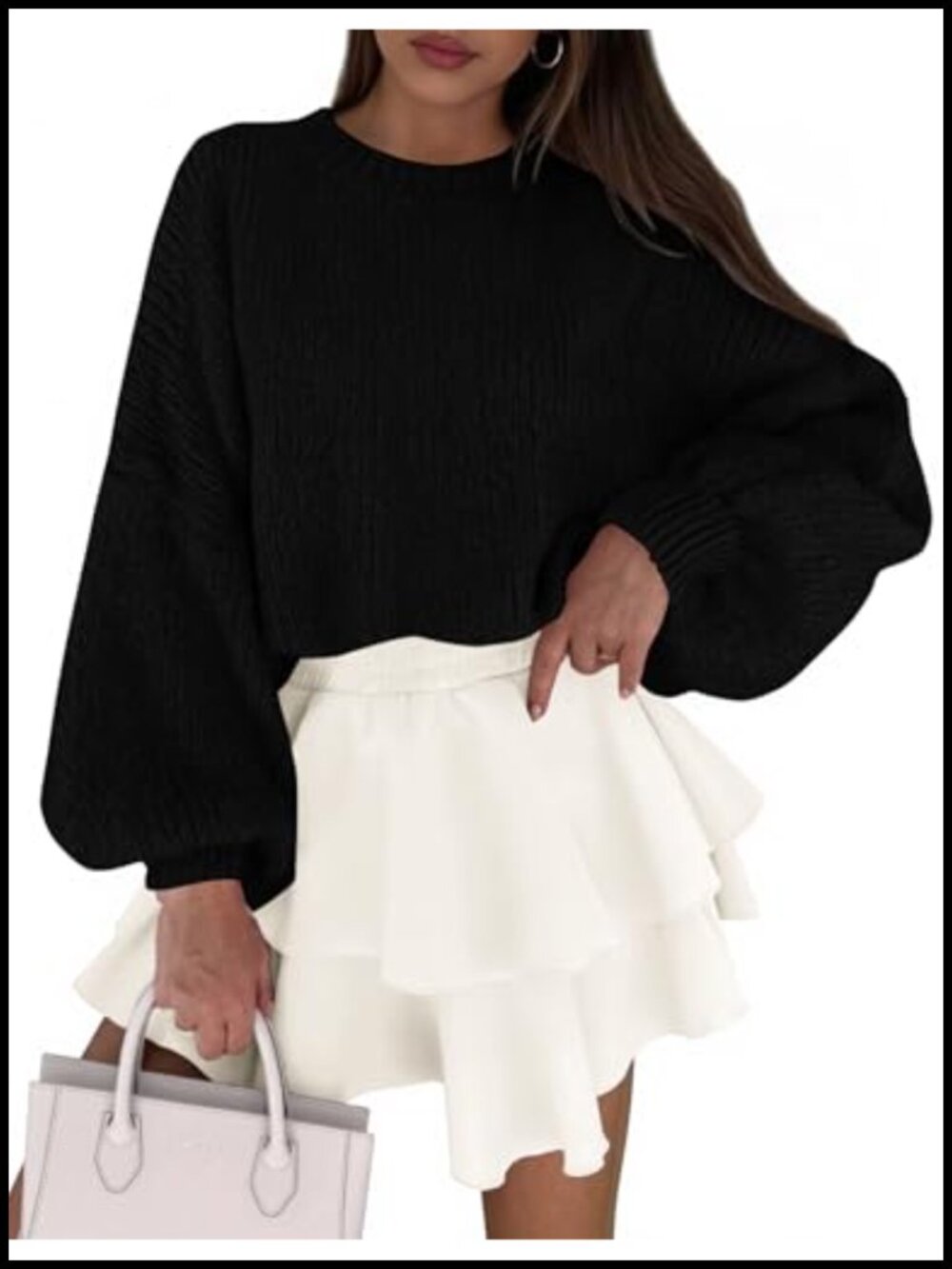 Chunky Knit Oversized Pullover Sweater Women Relaxed Drop Shoulder Long Sleeve